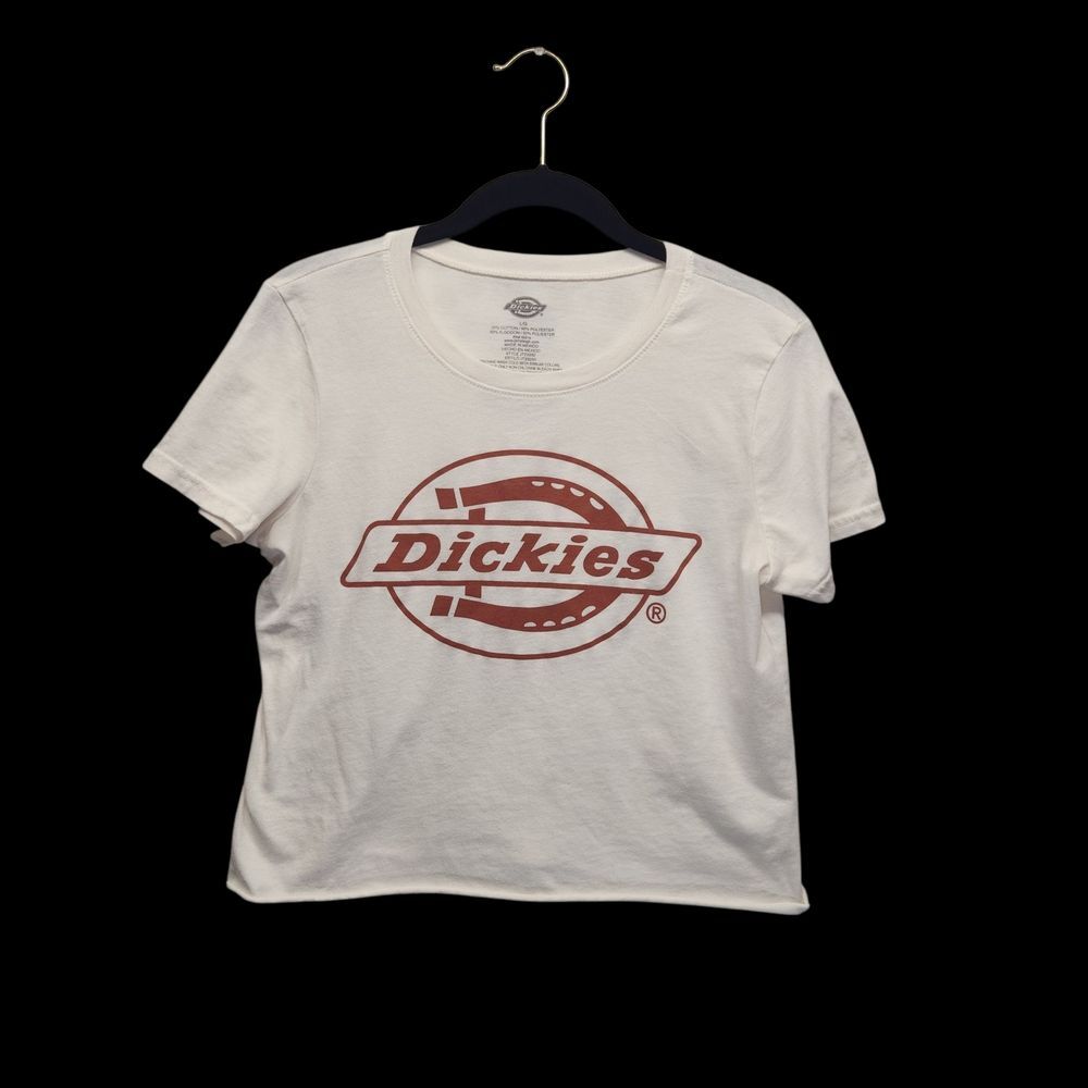 Dickies Cropped T-Shirt Graphic Big Logo Women's LARGE